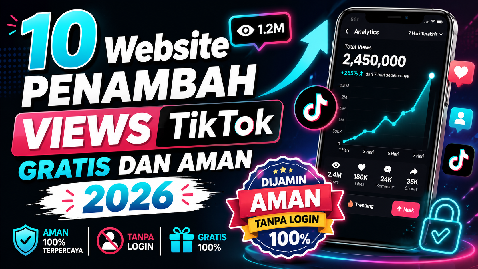10 Website Penambah Views TikTok Gratis dan Aman 2026